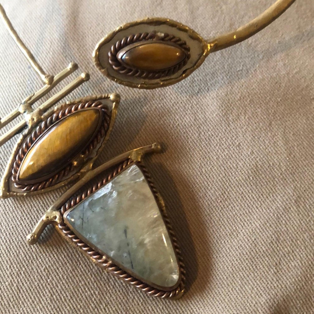 Handmade Artisan golden/green Agates